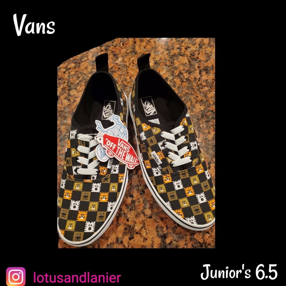 Vans Dog / Cat Design Juniors Sz 6.5